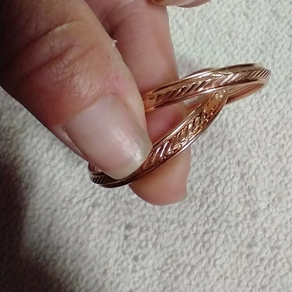 Copper color hoop post earrings